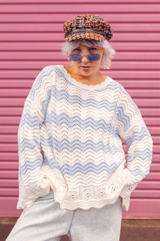 Scout Knit - Blue & White
