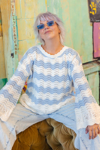 Scout Knit - Blue & White