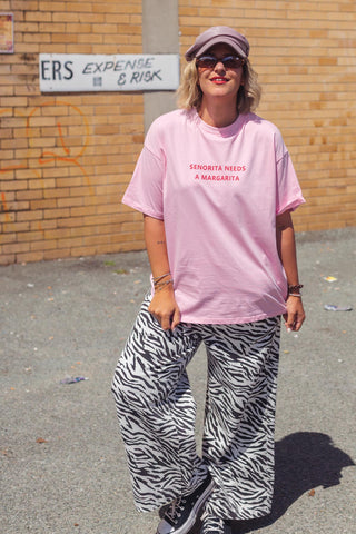 Senorita Needs A Margarita Tee - Pink