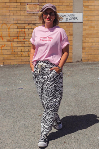 Senorita Needs A Margarita Tee - Pink