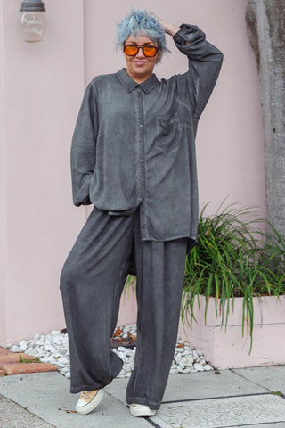 Soho Pants - Acid Wash Charcoal