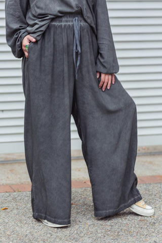 Soho Pants - Acid Wash Charcoal