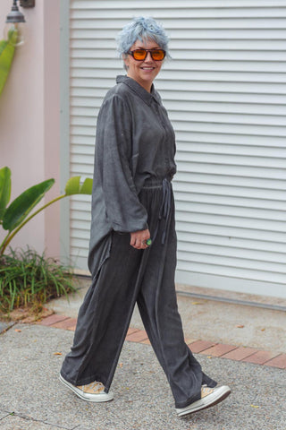 Soho Pants - Acid Wash Charcoal
