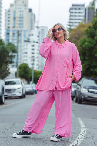 Soho Pants - Acid Wash Pink