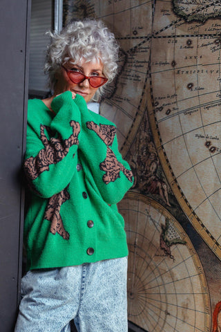 Tiger Cardi - Green