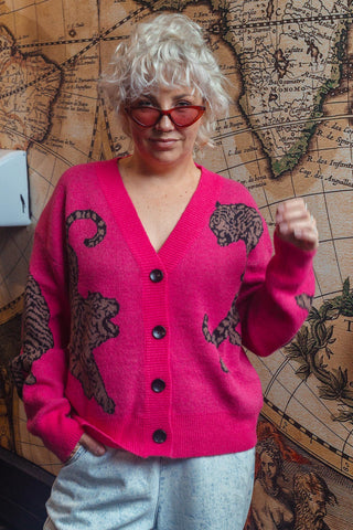 Tiger Cardi - Pink