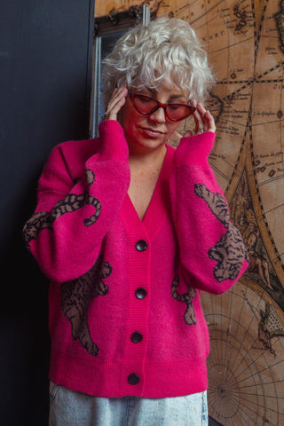 Tiger Cardi - Pink
