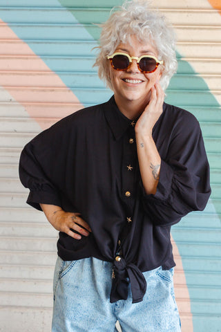 Veda Button Up Shirt - Black