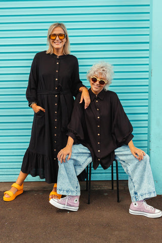 Veda Button Up Shirt - Black