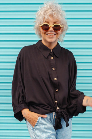 Veda Button Up Shirt - Black