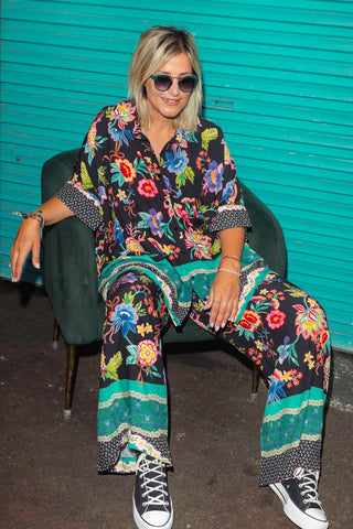 Vida Pants - Black Floral