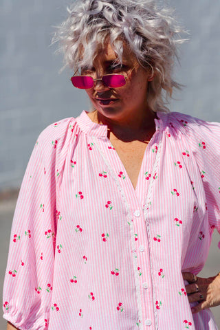 Willa Dress - Cherry Neon Blush