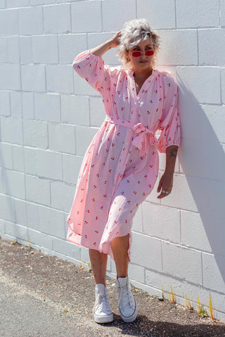 Willa Dress - Cherry Neon Blush