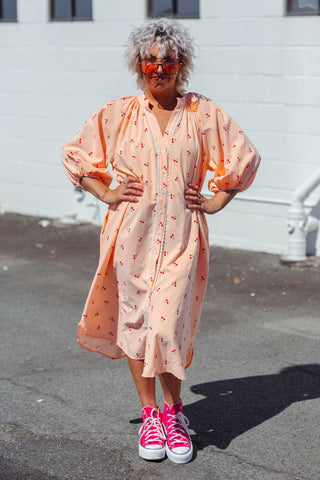 Willa Dress - Cherry Neon Peach