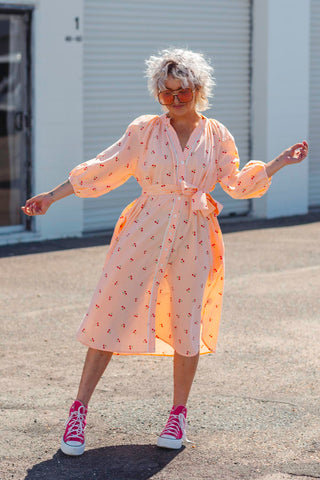 Willa Dress - Cherry Neon Peach