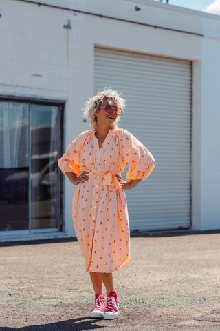 Willa Dress - Cherry Neon Peach