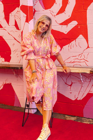 Willa Dress - Lobster Pink