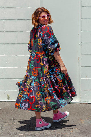 Winnie Dress - Happy Hour Black