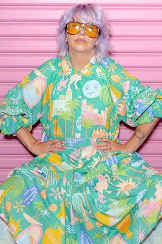 Winnie Dress - Sol Green