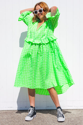 Freya Dress - Neon Green