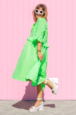 Freya Dress - Neon Green