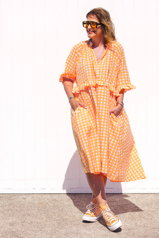 Freya Dress - Neon Orange ***PRE ORDER***