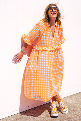 Freya Dress - Neon Orange ***PRE ORDER***