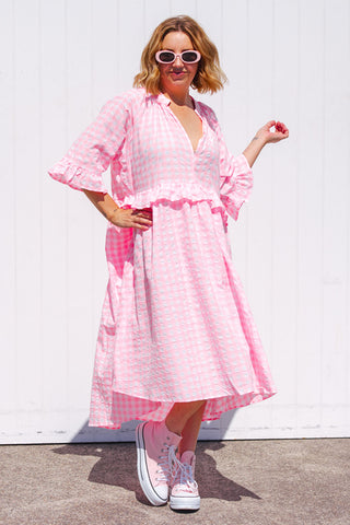 Freya Dress - Neon Pastel Pink ***PRE ORDER***