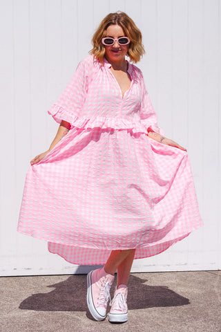 Freya Dress - Neon Pastel Pink ***PRE ORDER***