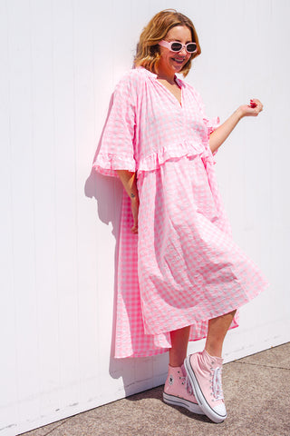 Freya Dress - Neon Pastel Pink ***PRE ORDER***