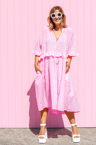 Freya Dress - Neon Pastel Pink ***PRE ORDER***