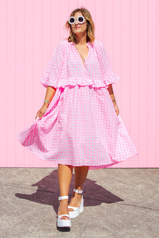 Freya Dress - Neon Pastel Pink ***PRE ORDER***