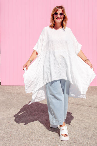 Luxe Drape Top - White