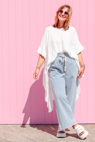 Luxe Drape Top - White