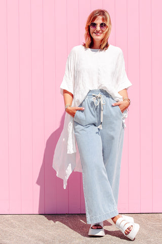 Luxe Drape Top - White