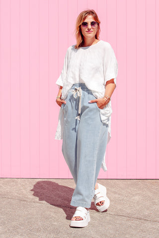Luxe Drape Top - White
