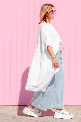 Luxe Drape Top - White