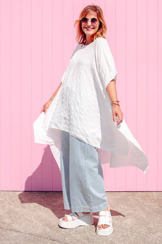 Luxe Drape Top - White