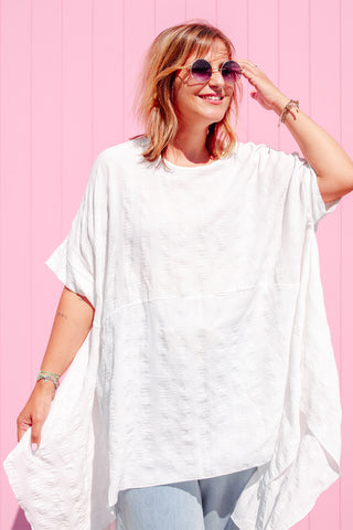Luxe Drape Top - White