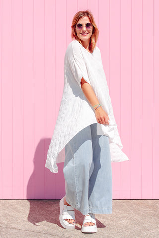 Luxe Drape Top - White