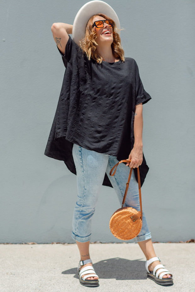 Luxe Drape Top - Black