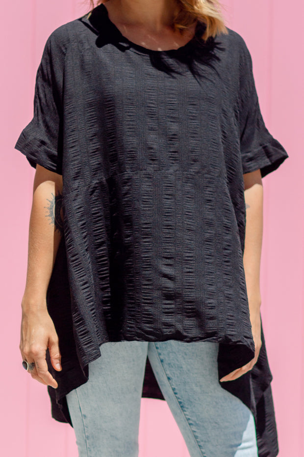 Luxe Drape Top - Black