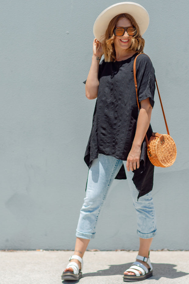 Luxe Drape Top - Black