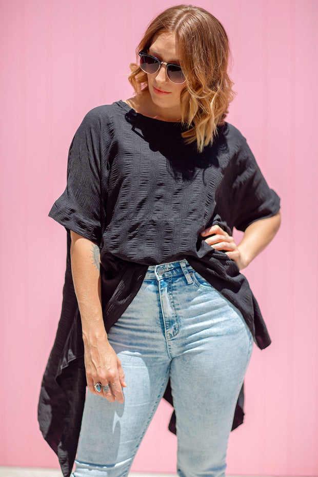 Luxe Drape Top - Black