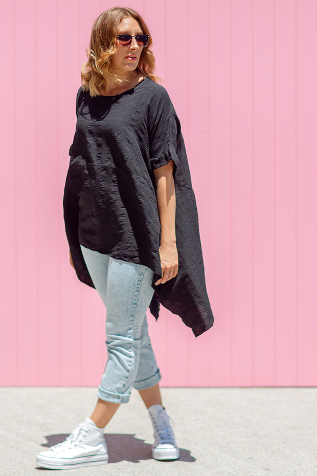 Luxe Drape Top - Black