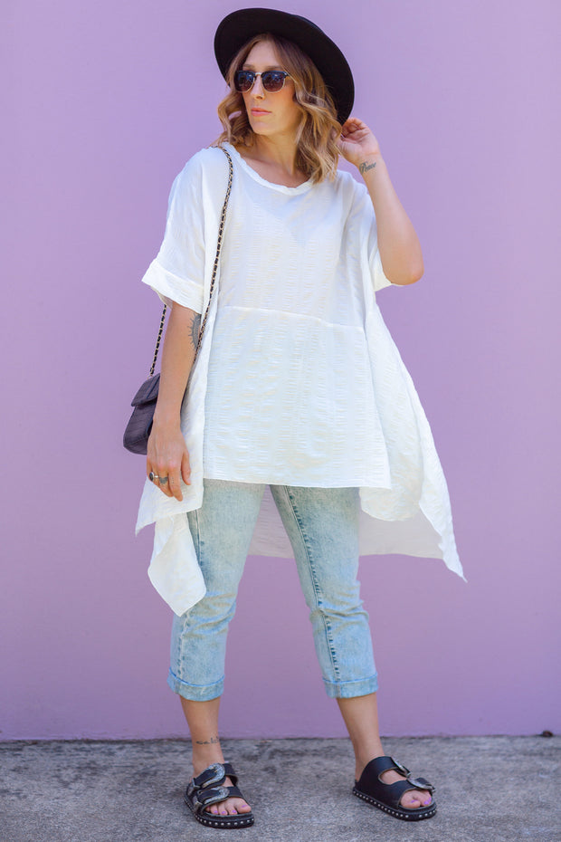 Luxe Drape Top - White