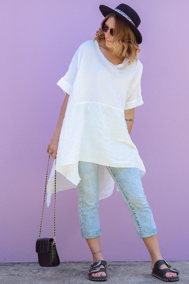 Luxe Drape Top - White