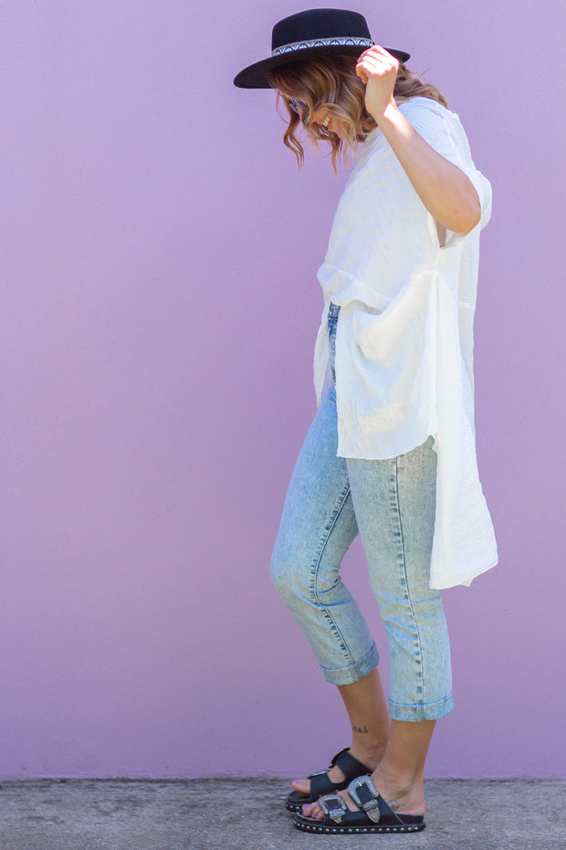 Luxe Drape Top - White