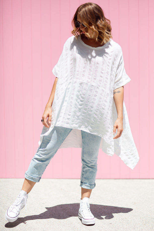 Luxe Drape Top - White