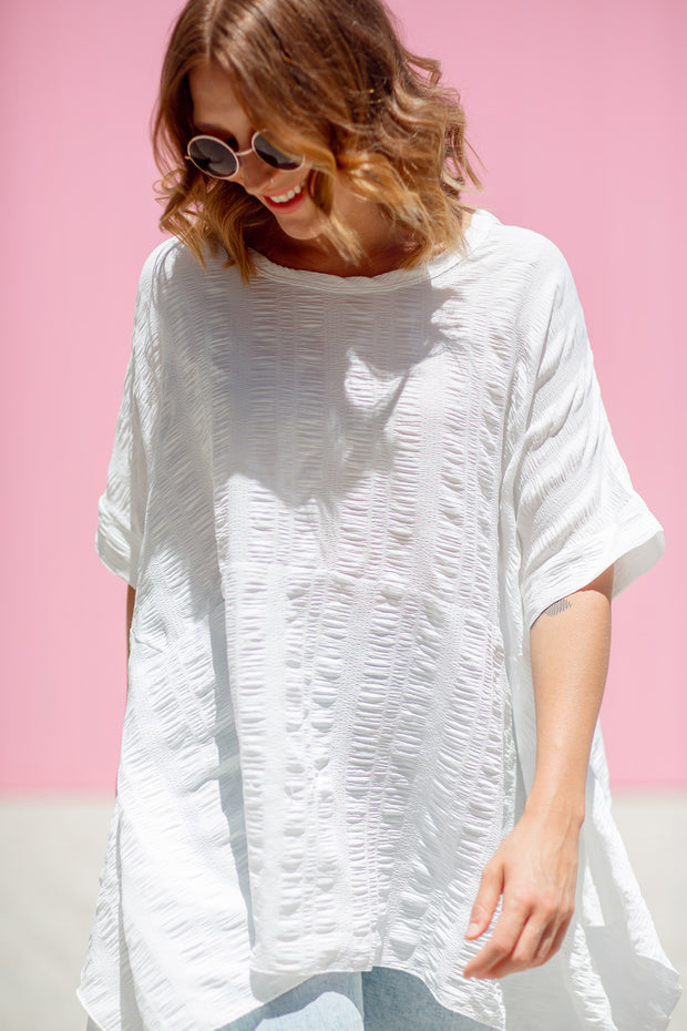 Luxe Drape Top - White